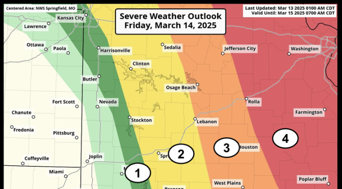 4/5 Risk of Severe Storms Friday in Eastern Ozarks; Fire Threat Continues