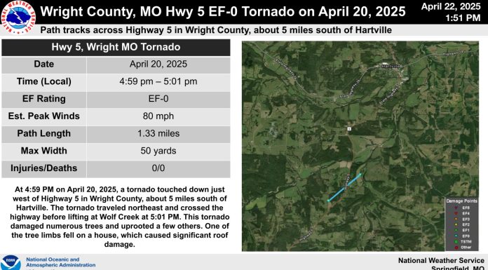 NWS Completes April 20th Survey; EF-0 Confirmed Near Hartville