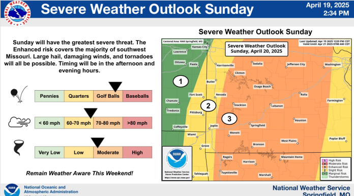 Listening Area “Enhanced Level” For Easter Storms