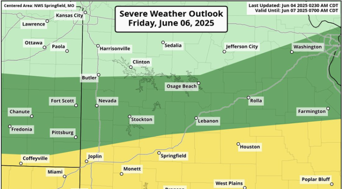Chance for Storms Light Today, Increased Friday