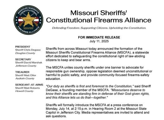 Several Area Sherriff’s Departments Have Joined the Constitutional Firearms Alliance