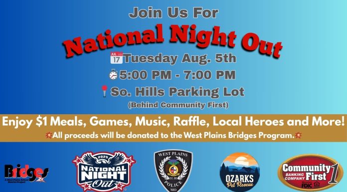 National Night Out Happening Tuesday August 5th in West Plains