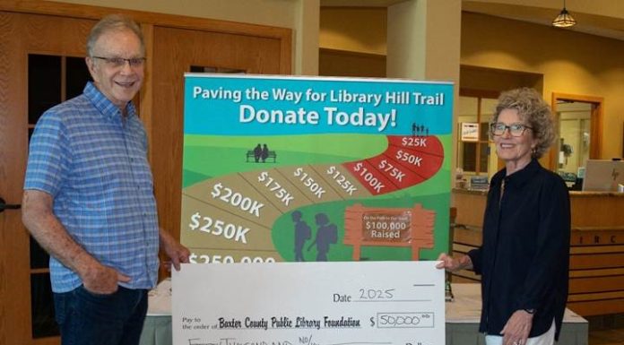 Baxter County Library Receives $50,000 Gift for Library Hill Trail Project
