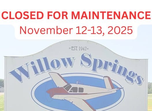 Willow Springs Airport Will Be Closed November 12 and 13 For Striping