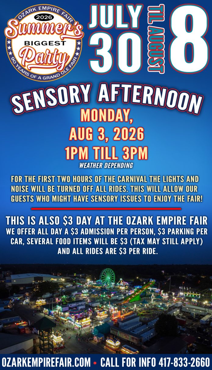 2026 Ozark Empire fair Sensory Afternoon promo