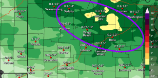 Localized Flooding Possible in Northern Sections of South-Central Missouri