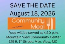 Mountain View Community Meal August 18th