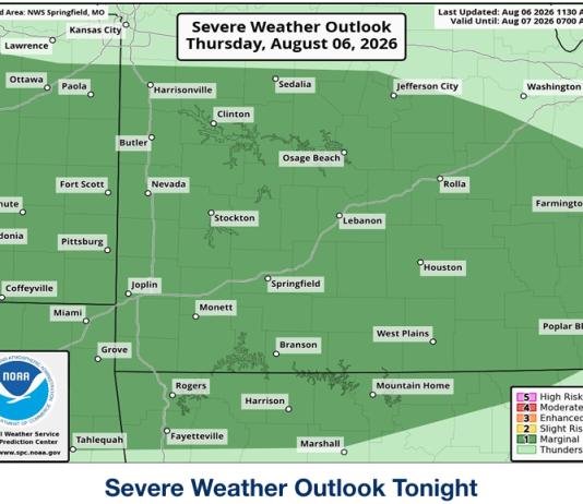 Slight Risk of Severe Weather Tonight, NWS Says