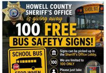 Howell County Sheriff’s Office Offering School Bus Stop Signs
