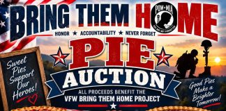 Pie Auction Supports VFW “Bring Them Home” Project Tomorrow