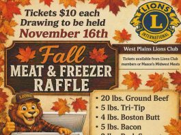 West Plains Lions Club Meat and Freezer Raffle Underway