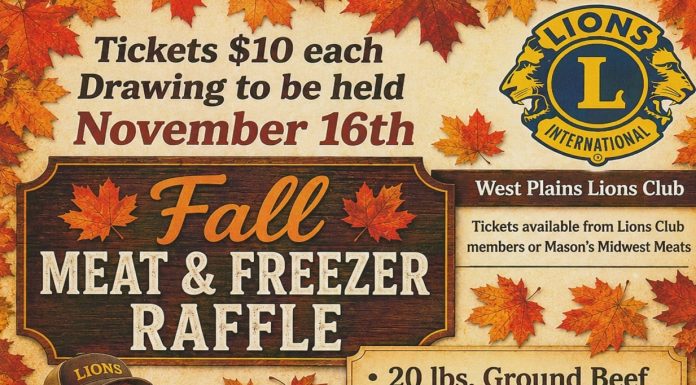 West Plains Lions Club Meat and Freezer Raffle Underway